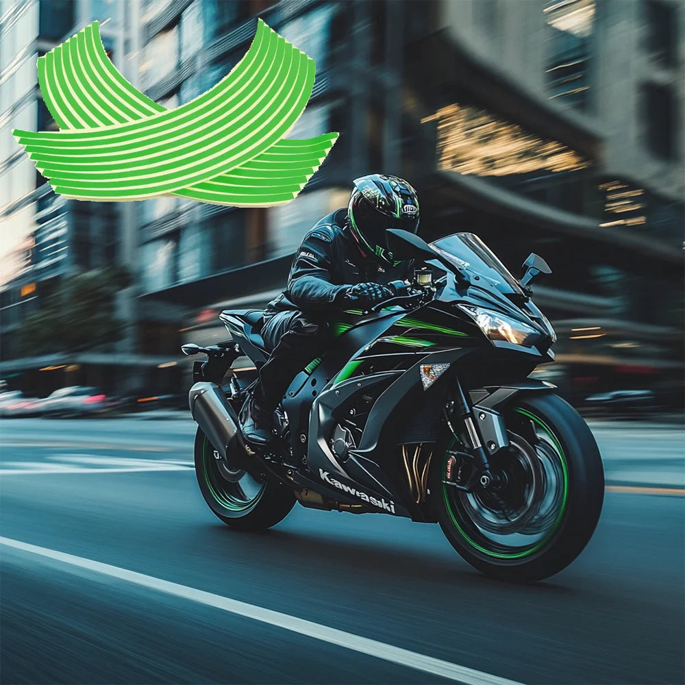 1 Pair PVC Motorcycle 18-inch Wheel Rim Stickers Modified Wheel Stickers Tire Reflective Stickers Wholesale DropShipping