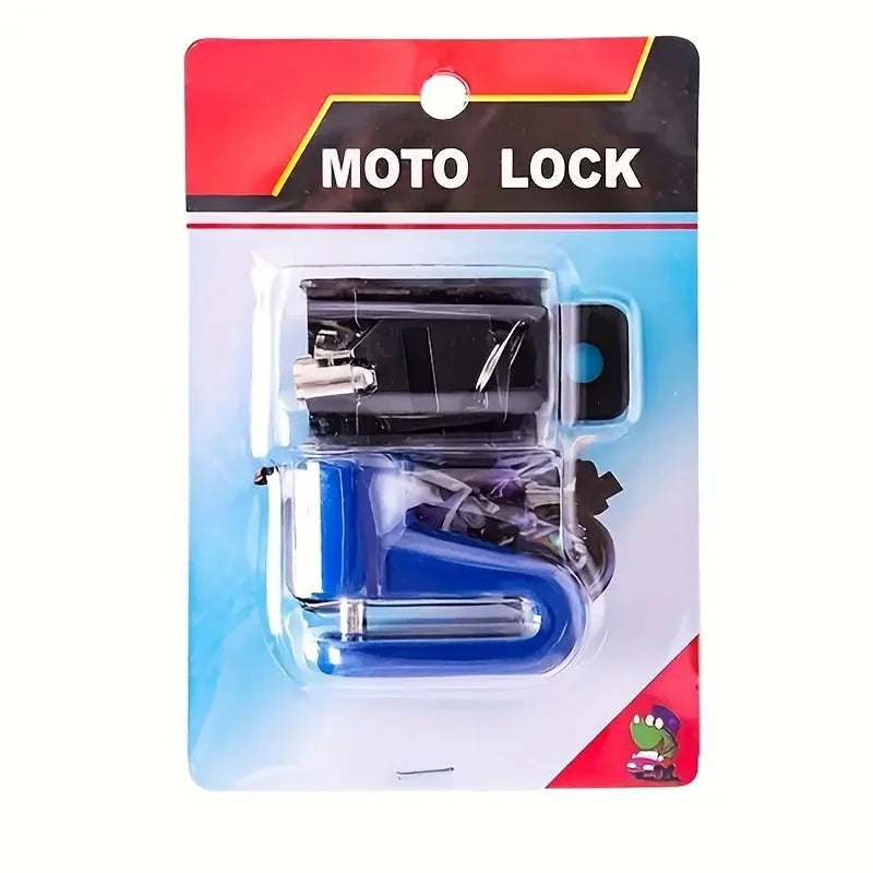 Motorcycle Disc Brake Lock Anti-Theft Security Mountain Bike Durable Keyed Lock with 2 Keys, No Electricity or Battery Required