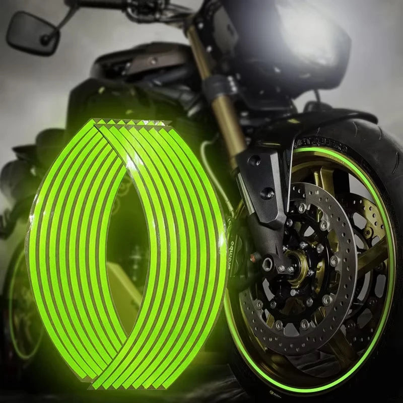 1 Pair PVC Motorcycle 18-inch Wheel Rim Stickers Modified Wheel Stickers Tire Reflective Stickers Wholesale DropShipping