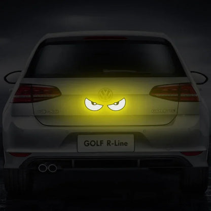 2pcs Car Reflective Safety Warning Tape Cat Eyes Pattern Night Driving Safety Decals for Auto Truck Motorcycle Reflector Sticker
