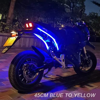 2pcs Motorcycle Turn Signal Lights LED Daytime Running Lights Tail Light DRL Waterproof Decoration Strip Brake Flowing Light
