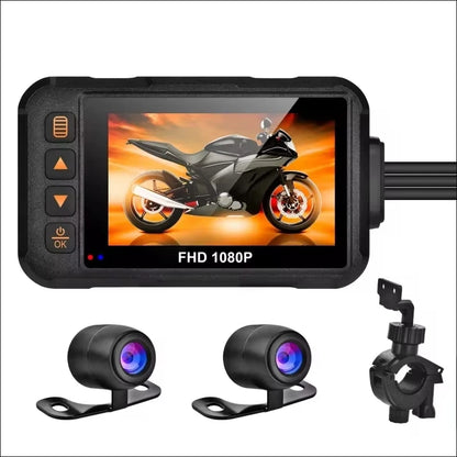 1080P Waterproof Motorcycle Camera DVR Motorcycle Dashcam 3.0 Inch Front Rear Camera Video Motorcycle Recorder Moto Accessories