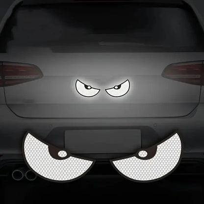 2pcs Car Reflective Safety Warning Tape Cat Eyes Pattern Night Driving Safety Decals for Auto Truck Motorcycle Reflector Sticker