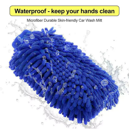 1/2PCS Chenille Plush Gloves for Car Cleaning Thickened Doublesided Car Cleaning Tools Ultrafine Fiber Car Washing Gloves