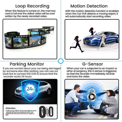 E-ACE Dashcam Car Dvr 4.3 Inch Mirror FHD 1080P Camera Optional Dual Lens DVR  Rearview Mirror Dash Camera Video Recorder Auto