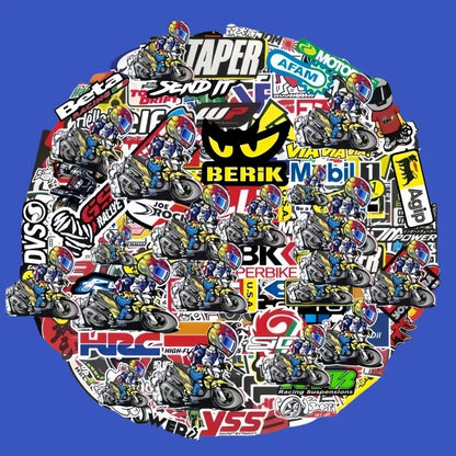40/80/120pcs Random Motorcycle Ornamental Stickers Decals Bike Helmet Tank Racing Sponsor Logo Set for Kawasaki Honda Yamaha BMW