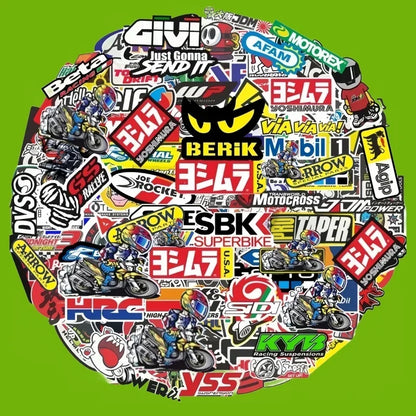 40/80/120pcs Random Motorcycle Ornamental Stickers Decals Bike Helmet Tank Racing Sponsor Logo Set for Kawasaki Honda Yamaha BMW