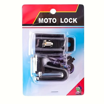 Motorcycle Disc Brake Lock Anti-Theft Security  Mountain Bike Durable Keyed Lock with 2 Keys, No Electricity or Battery Required