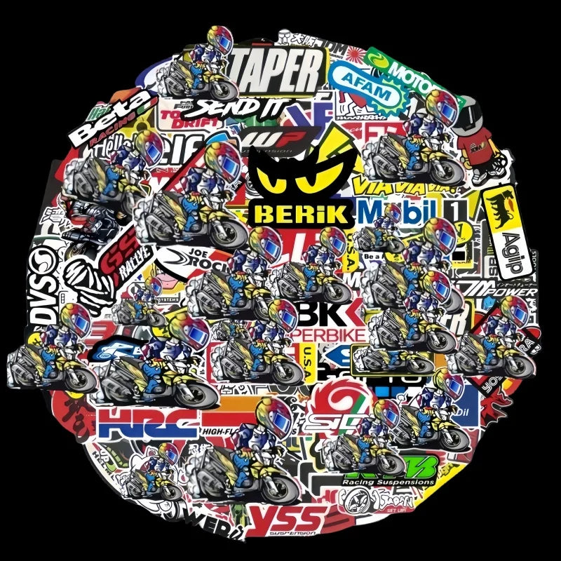 40/80/120pcs Random Motorcycle Ornamental Stickers Decals Bike Helmet Tank Racing Sponsor Logo Set for Kawasaki Honda Yamaha BMW