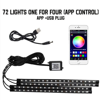 RGB Universal Car Ambient Lights LED Strip Interior Atmosphere Lamps 8 Colors Decorative Off Road 4x4 SUV Automobile Accessories