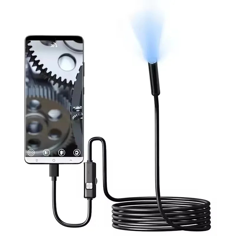 5.5/7.0MM Type-C Endoscope Camera IP67 Waterproof with 6 Adjustable LEDs USB Android Flexible Inspection Borescope for Phone PC