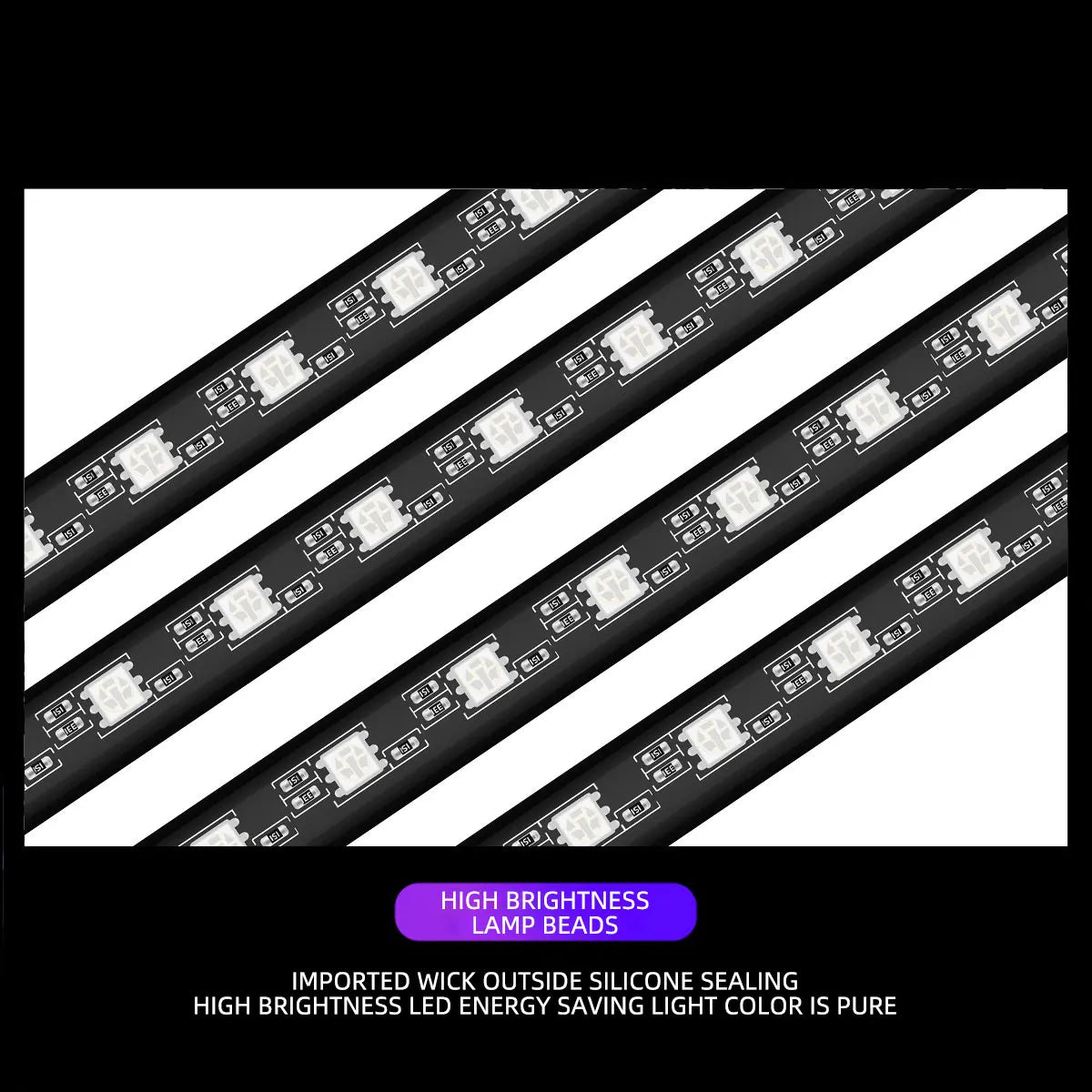 RGB APP LED Motorcycle Car Atmosphere Foot Light APP Control Flexible Waterproof Sound Control 12V Moto Decorative Lamp Strip