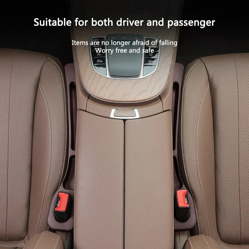 2pc Car Seat Gap Filler Organizer Pu Waterproof Car Seat Gap Plug Strip with 2 Grooves Seat Gap Storage Auto Interior Accessorie