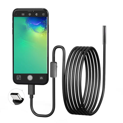 5.5/7.0MM Type-C Endoscope Camera IP67 Waterproof with 6 Adjustable LEDs USB Android Flexible Inspection Borescope for Phone PC