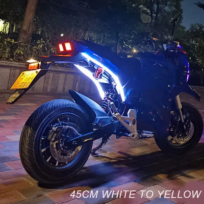2pcs Motorcycle Turn Signal Lights LED Daytime Running Lights Tail Light DRL Waterproof Decoration Strip Brake Flowing Light
