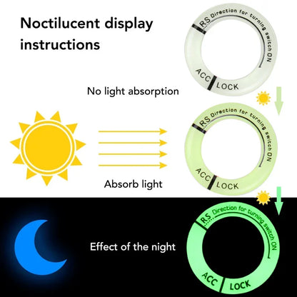 Night Luminous Car Ignition Key Ring Stickers Auto Motorcycle 3D Decals Decoration Key Fluorescent Circle