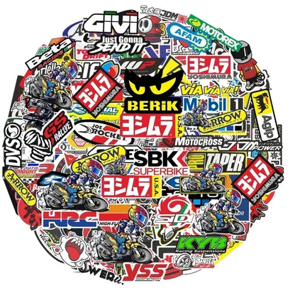 40/80/120pcs Random Motorcycle Ornamental Stickers Decals Bike Helmet Tank Racing Sponsor Logo Set for Kawasaki Honda Yamaha BMW