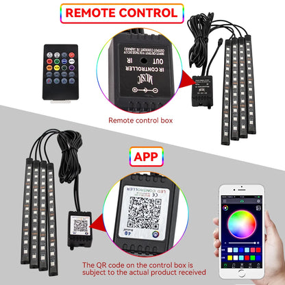 Led Car Foot Lamp Ambient Light RGB Usb App Remote Music Control Automotive Interior Decorative Neon Atmosphere Lights