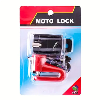 Motorcycle Disc Brake Lock Anti-Theft Security  Mountain Bike Durable Keyed Lock with 2 Keys, No Electricity or Battery Required