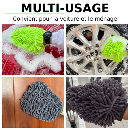 Car Wash Gloves Chenille Glove Plush Rags Thickened double-sided Car Supplies Cleaning Tools Auto Acessories Car Detailing