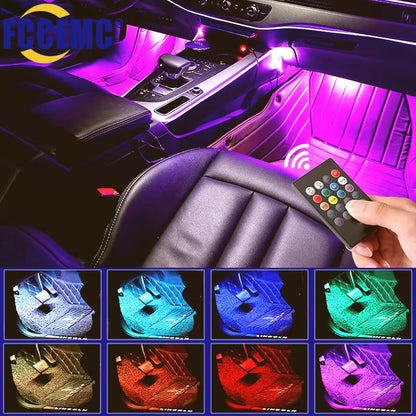 RGB Universal Car Ambient Lights LED Strip Interior Atmosphere Lamps 8 Colors Decorative Off Road 4x4 SUV Automobile Accessories